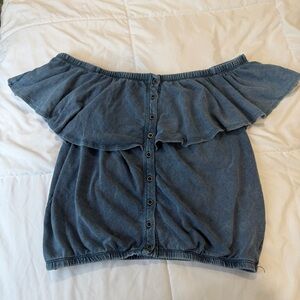 Off-Shoulder Denim Top Free People